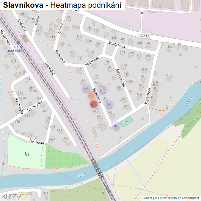 Mapa Slavníkova - Firmy v ulici.