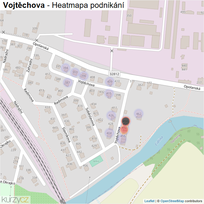 Mapa Vojtěchova - Firmy v ulici.