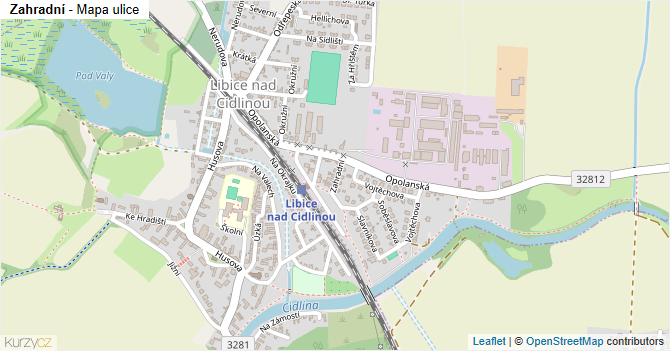 Zahradní - mapa ulice
