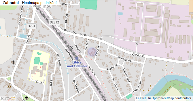 Zahradní - mapa podnikání