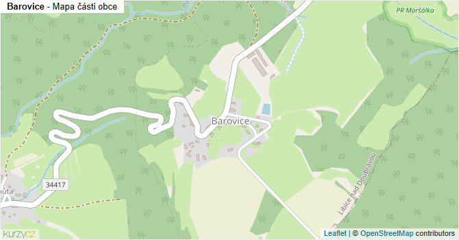 Barovice - mapa části obce