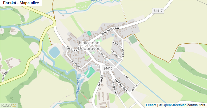 Farská - mapa ulice