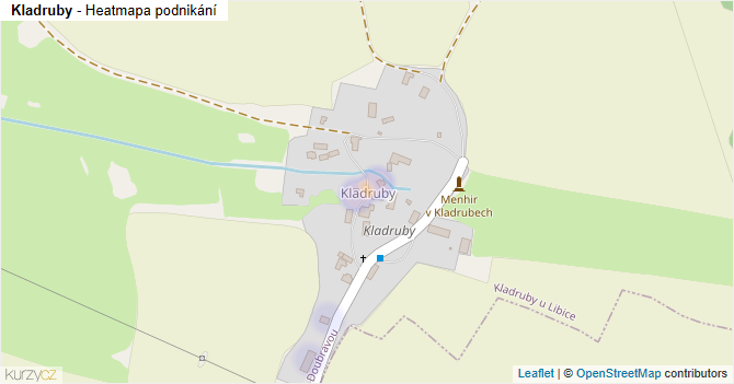 Kladruby - mapa podnikání