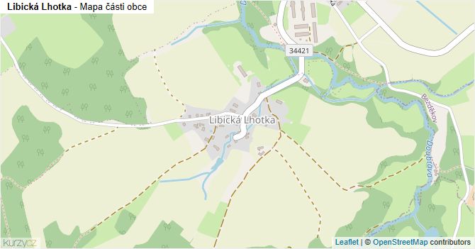 Libická Lhotka - mapa části obce