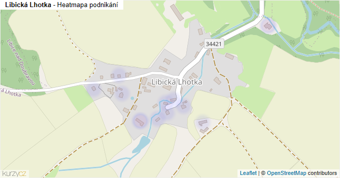 Libická Lhotka - mapa podnikání
