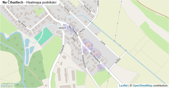 Na Čihadlech - mapa podnikání