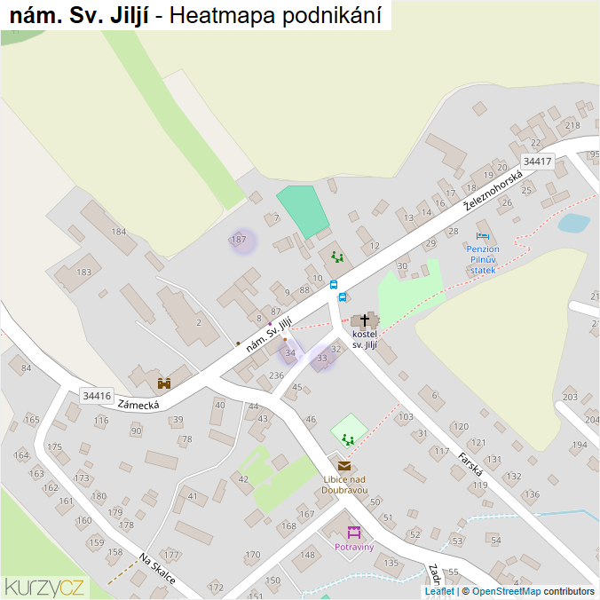 Mapa nám. Sv. Jiljí - Firmy v ulici.