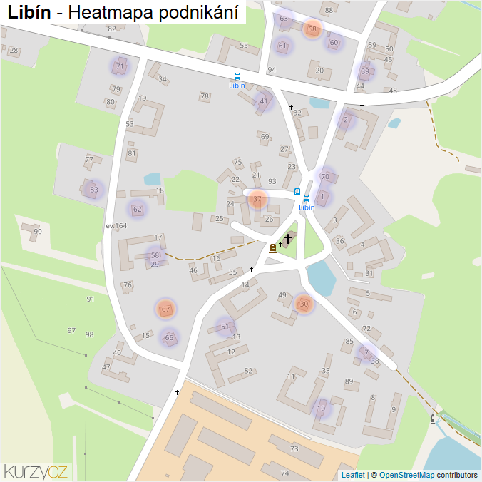 Mapa Libín - Firmy v části obce.