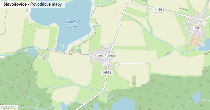 Slavošovice - záplavové mapy stoleté vody