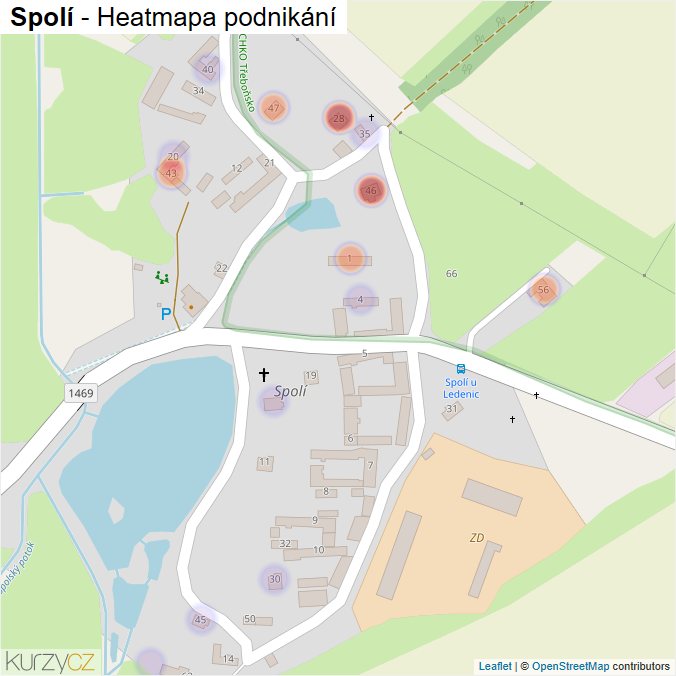 Mapa Spolí - Firmy v části obce.