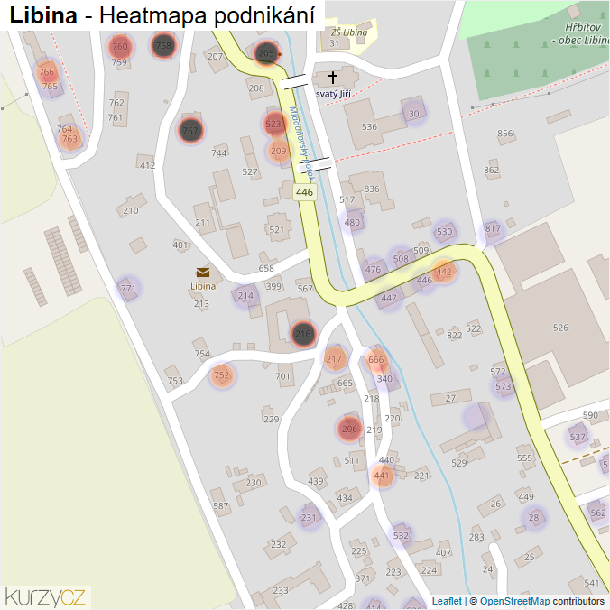 Mapa Libina - Firmy v obci.