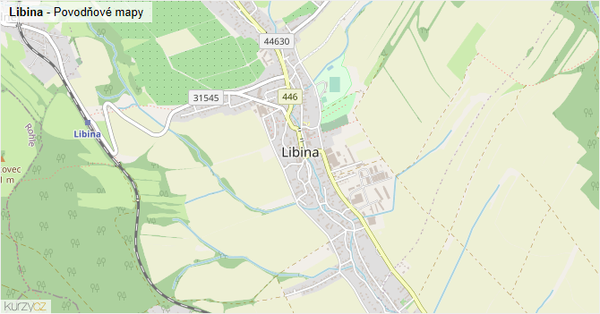 Libina - záplavové mapy stoleté vody