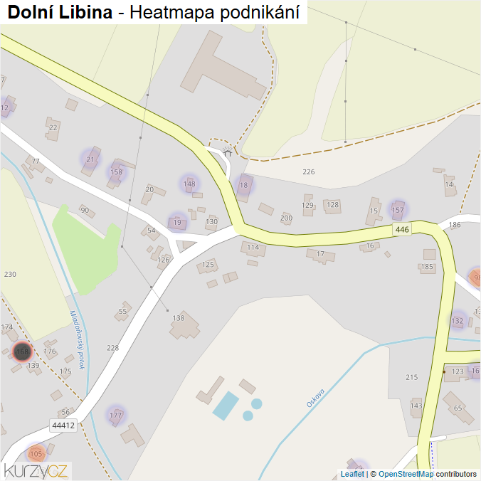 Mapa Dolní Libina - Firmy v části obce.