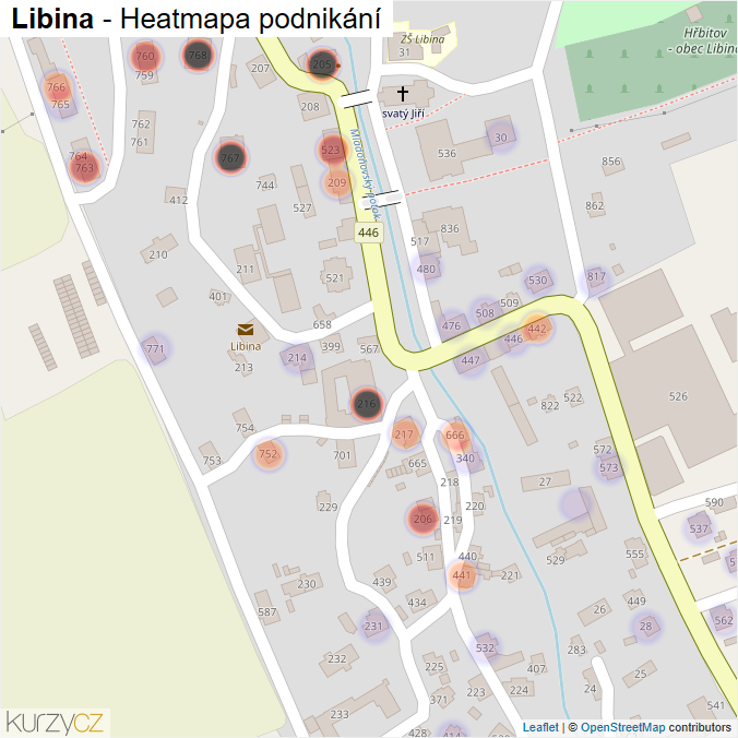 Mapa Libina - Firmy v části obce.