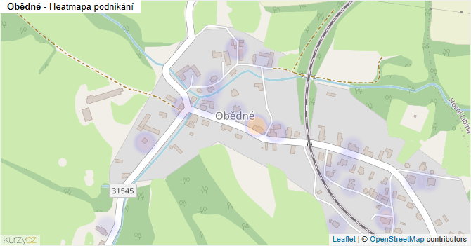 Obědné - mapa podnikání