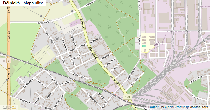 Dělnická - mapa ulice