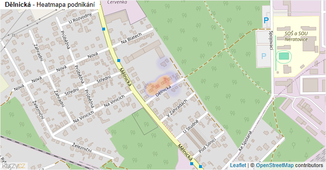 Dělnická - mapa podnikání