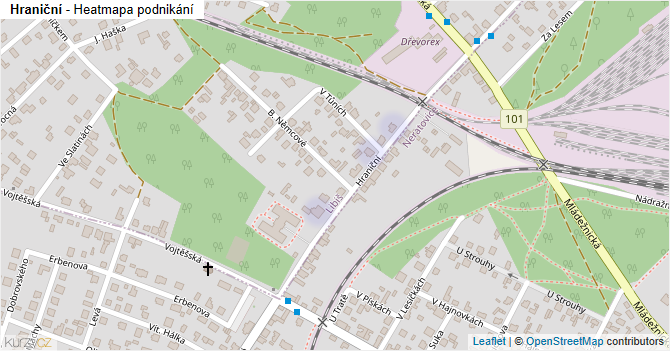 Hraniční - mapa podnikání