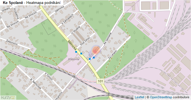 Ke Spolaně - mapa podnikání