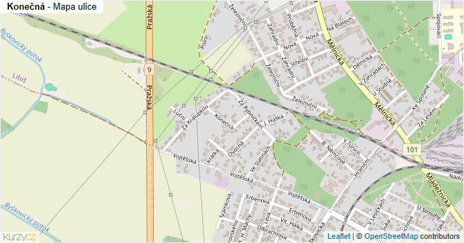 Konečná - mapa ulice