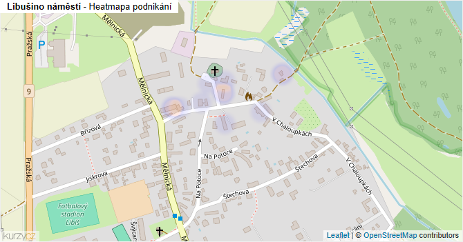 Libušino náměstí - mapa podnikání