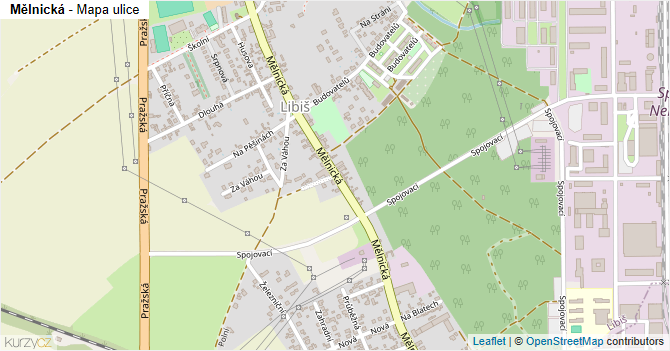 Mělnická - mapa ulice
