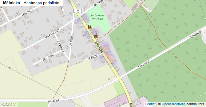 Mělnická - mapa podnikání