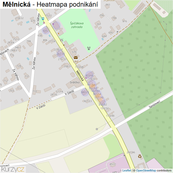 Mapa Mělnická - Firmy v ulici.