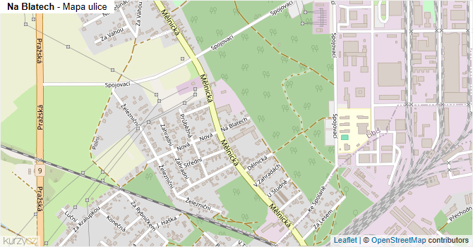 Na Blatech - mapa ulice