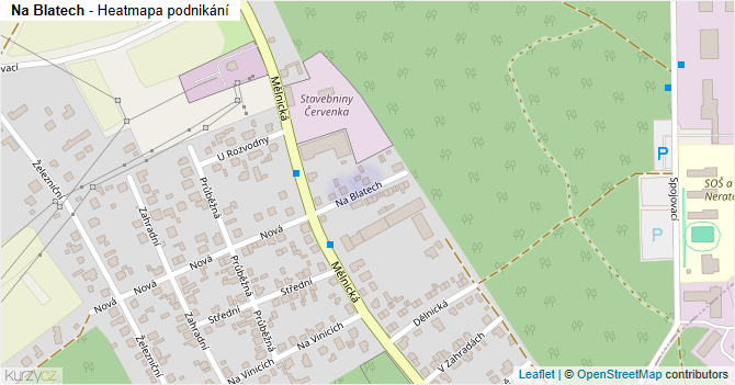 Na Blatech - mapa podnikání