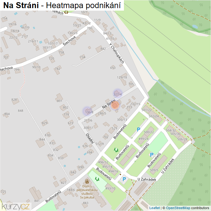 Mapa Na Stráni - Firmy v ulici.
