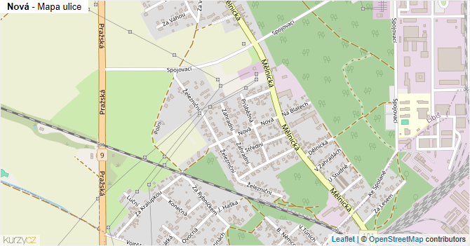 Nová - mapa ulice