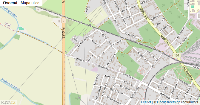 Ovocná - mapa ulice