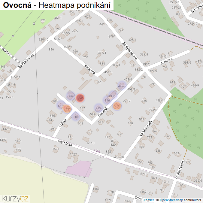 Mapa Ovocná - Firmy v ulici.