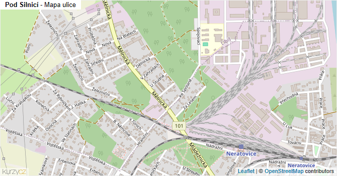 Pod Silnicí - mapa ulice