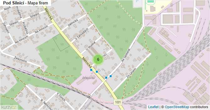 Pod Silnicí - mapa firem
