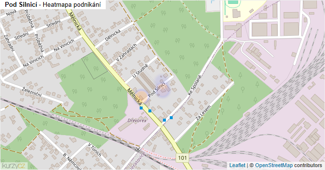 Pod Silnicí - mapa podnikání