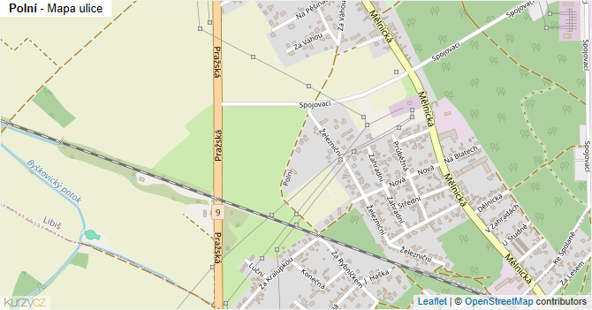 Polní - mapa ulice