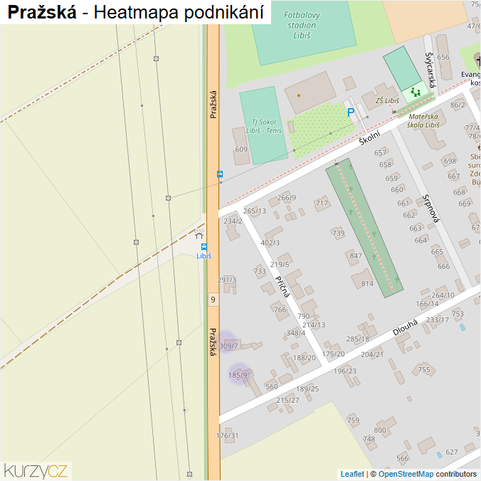 Mapa Pražská - Firmy v ulici.