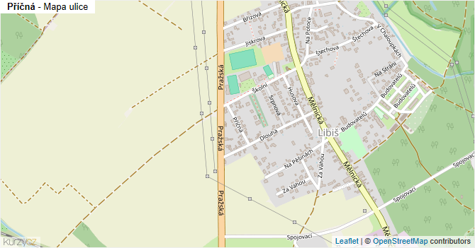 Příčná - mapa ulice