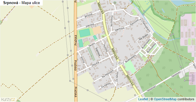 Srpnová - mapa ulice