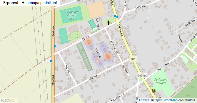 Srpnová - mapa podnikání