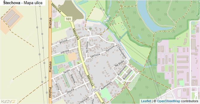 Štechova - mapa ulice