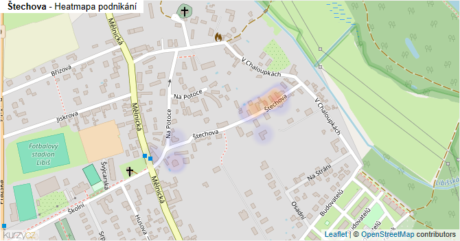 Štechova - mapa podnikání
