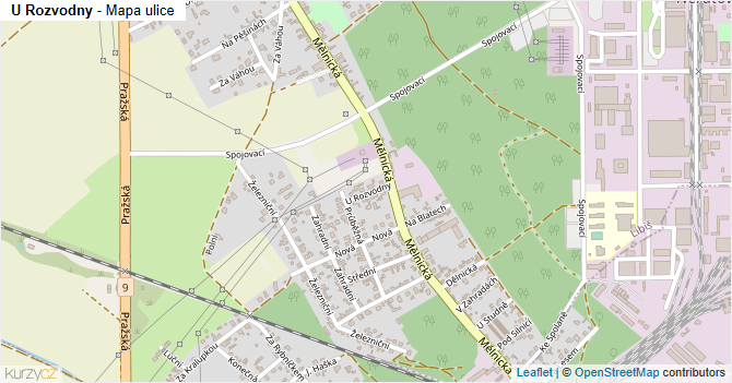 U Rozvodny - mapa ulice
