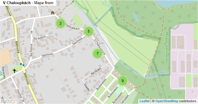 V Chaloupkách - mapa firem
