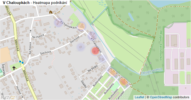 V Chaloupkách - mapa podnikání