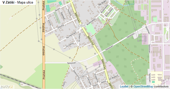 V Zátiší - mapa ulice