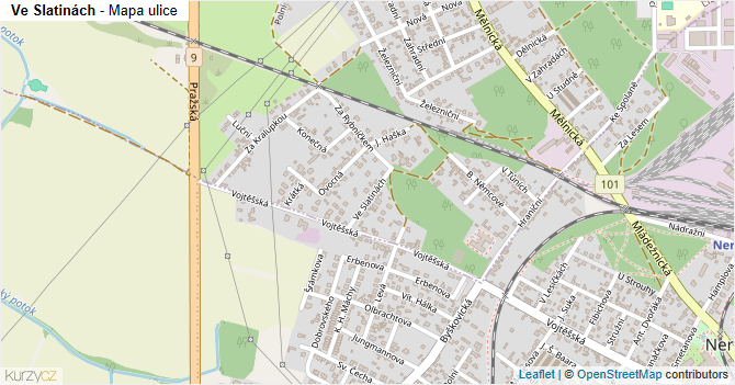 Ve Slatinách - mapa ulice