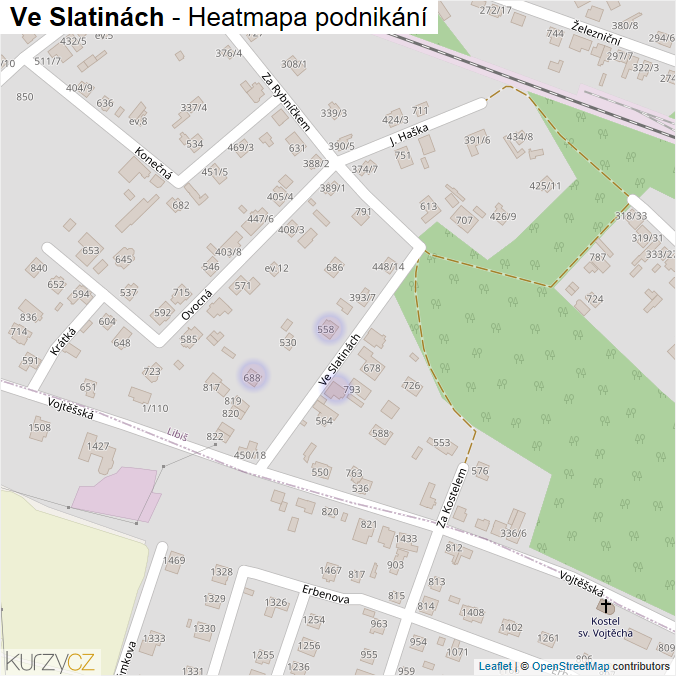 Mapa Ve Slatinách - Firmy v ulici.